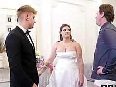 Busty bride filmed opening her legs for the bestman in intense wedding porno