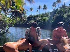 Wild babes fucked together in intense outdoor foursome