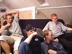 Skater foursome sucking each others cock