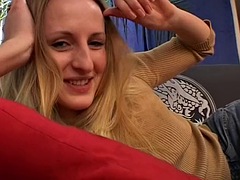 Blonde nymphomaniac is going to fuck