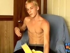 Blond straight thugs solo jerks off his hairy cock