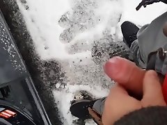 nice cum in the snow