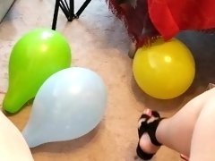 Balloons pop with high heels. More soon in Fun Club!