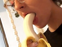 Banana blowjob