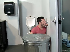 Bathroom glory hole hardcore fuck with gay strangers who just met