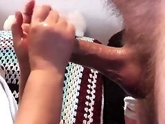 christmas olive oil handjob and blowjob part 2 of 3