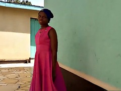 Real Africans - Black Nigerian lady at dinner gets huge black cock for lunch
