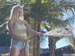 Blonde Sophia Lux Bounces Big Butt on Manuels Cock