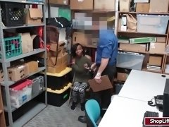 Black shoplifter gets her wet pussy slammed