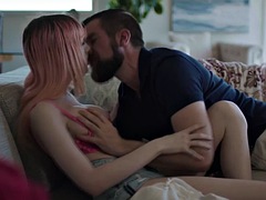 Pink haired ts anal fucked by bearded steadad