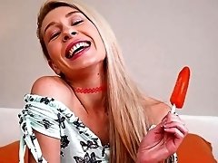 Blonde beauty loves being on cam when fooling around with the cock